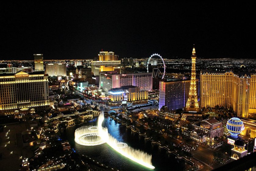 Las Vegas Strip Night Arial View